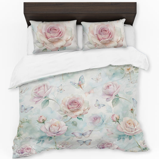 Vintage Rose Pastel Design Duvet Cover Set