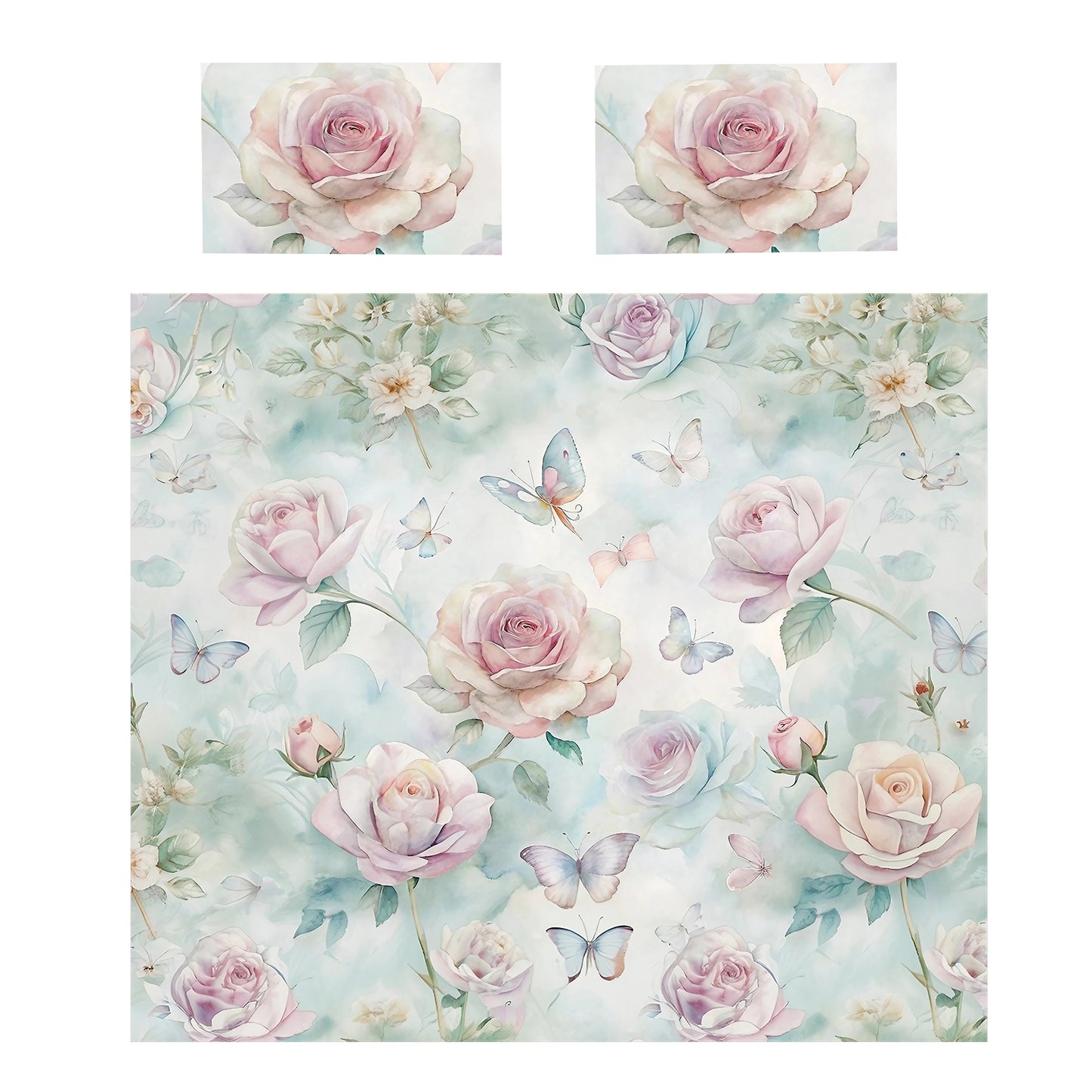 Vintage Rose Pastel Design Duvet Cover Set