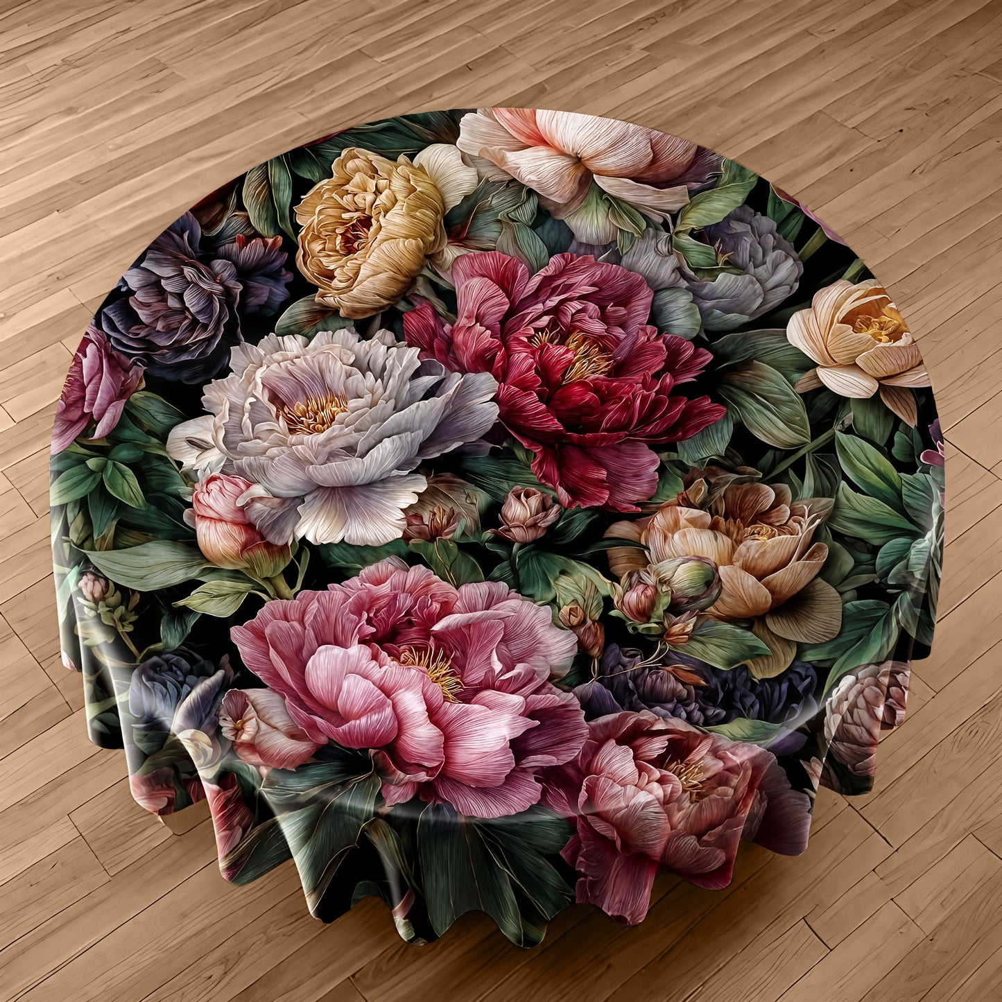 Vintage Roses Round Tableclothd