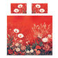 Vintage Ruby Floral Painting Duvet Cover Set