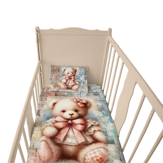 Vintage Teddybear Cot Duvet Set