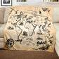 Vintage World Map Light Weight Fleece Blanket