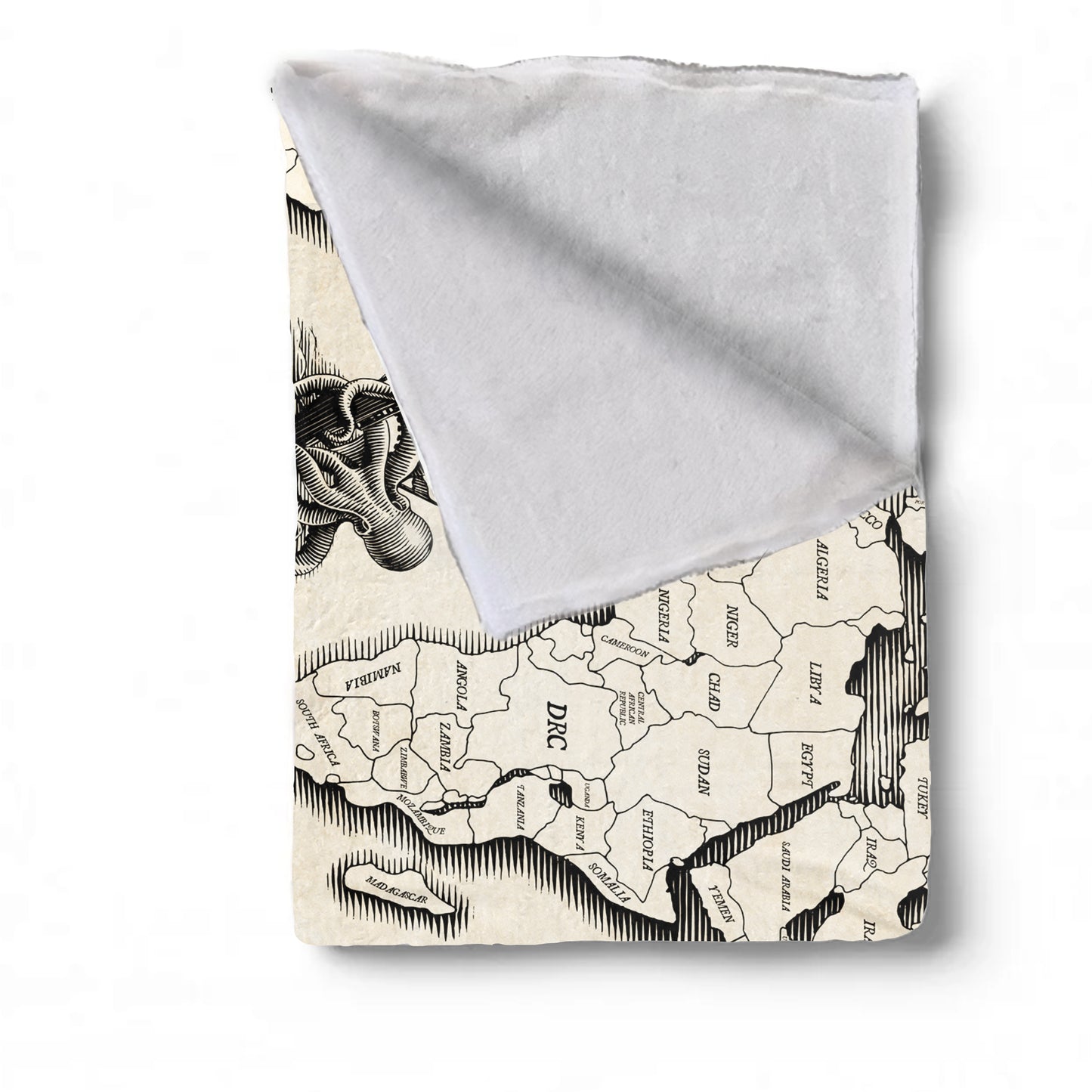 Vintage World Map Light Weight Fleece Blanket