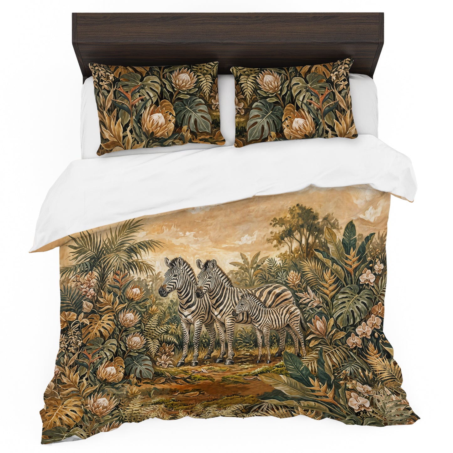 Vintage Zebra Sanctuary Duvet Cover Set