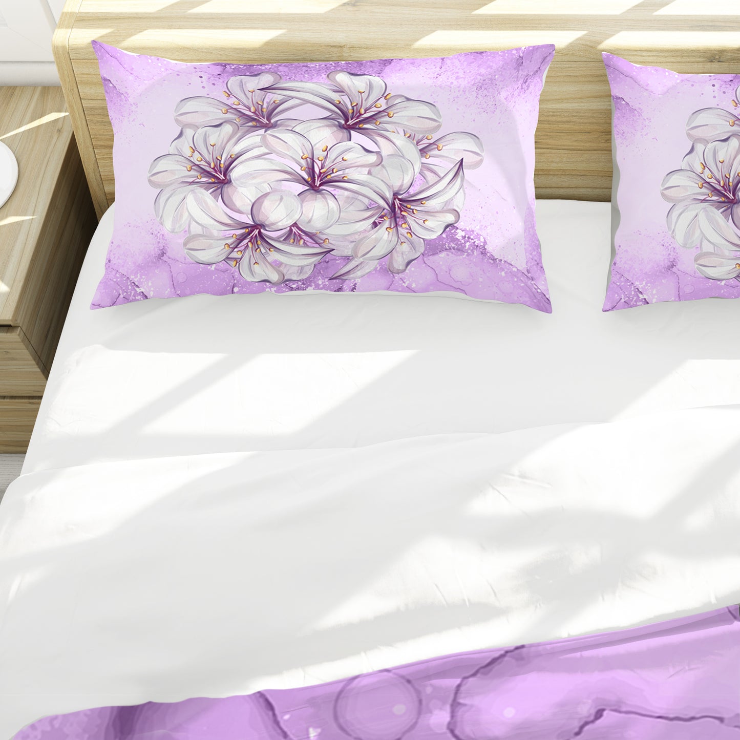 Violet Alcohol Ink Orchid Duvet Cover Set