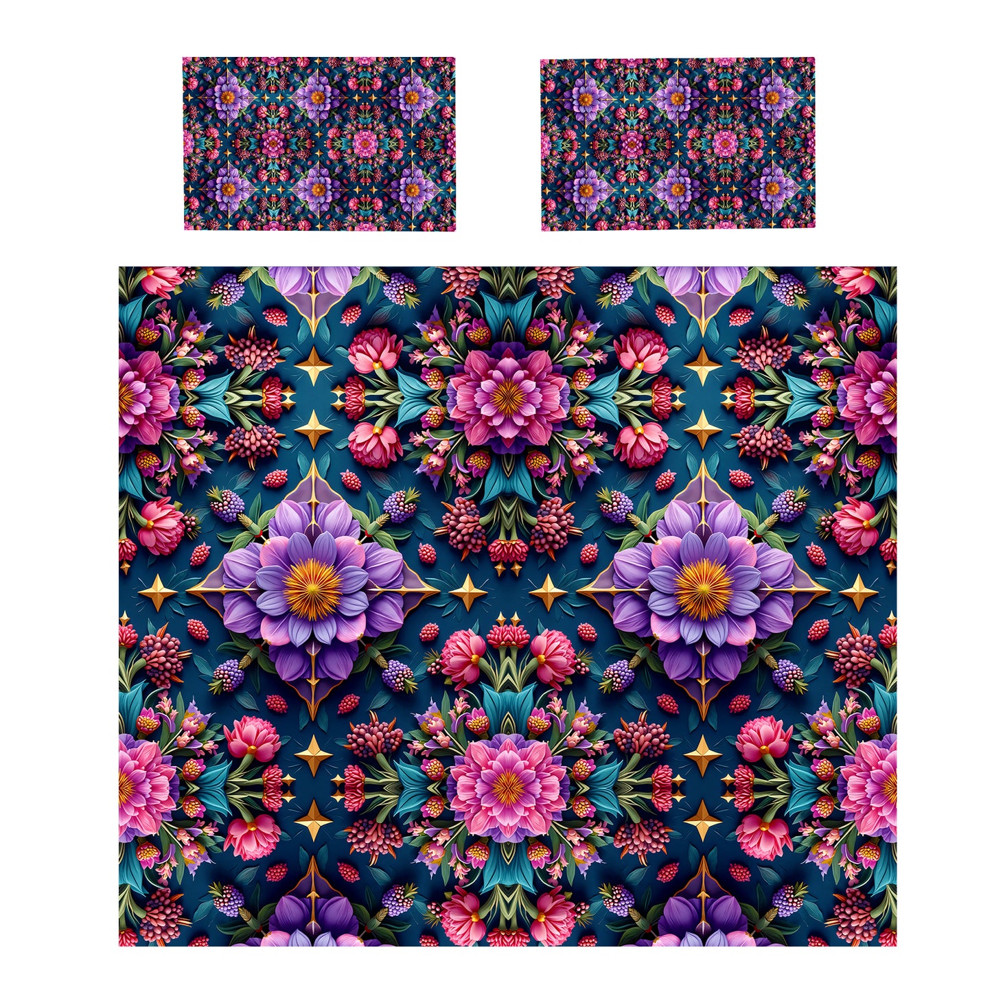 Violet Bloom Duvet Cover Set