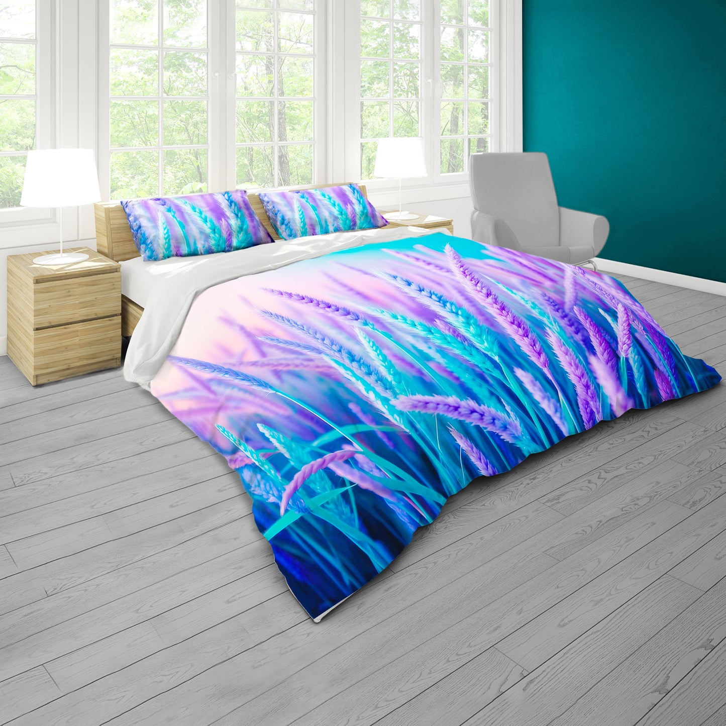 Violet Lavender Meadow Duvet Cover Set