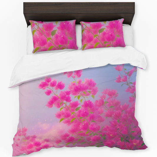 Vivid Pink Flower Fantasia Duvet Cover Set