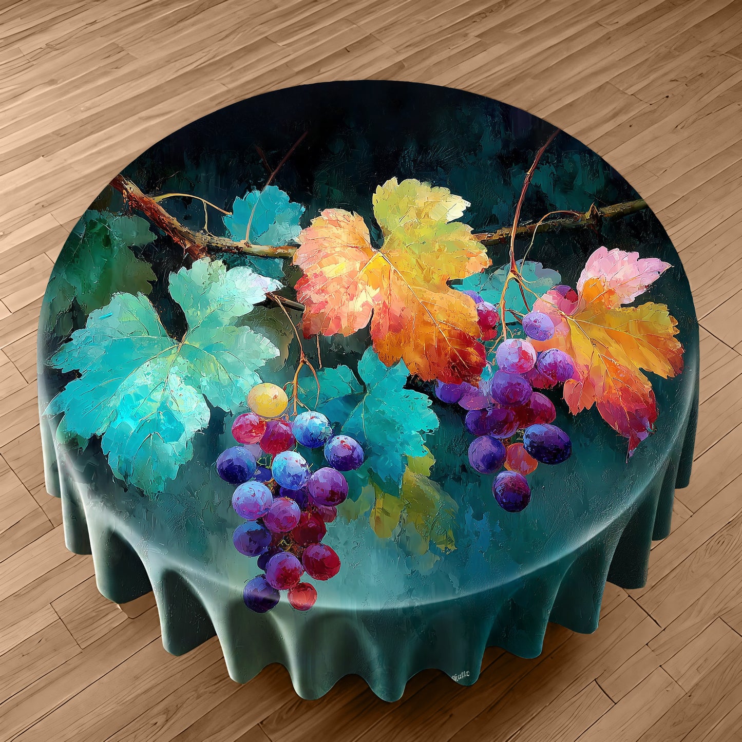 Vivid Vine Round Tablecloth by Wikus Schalkwyk