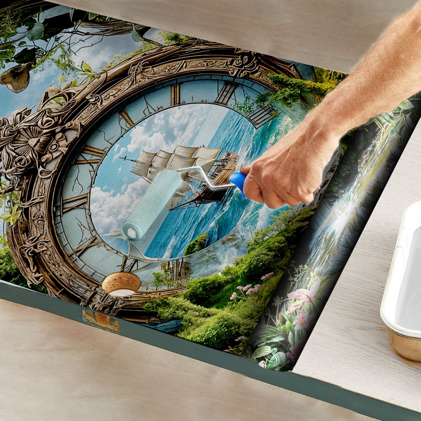Voyage Beyond Door Decoupage
