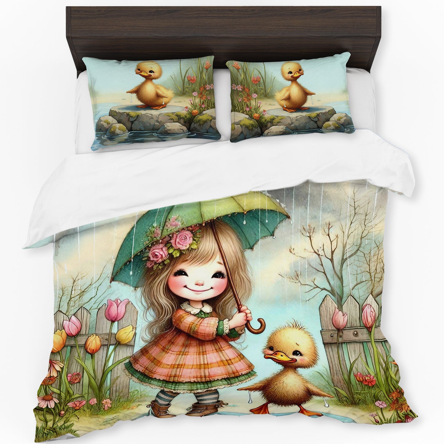 Walking in the Rain Kids Duvet Cover Set