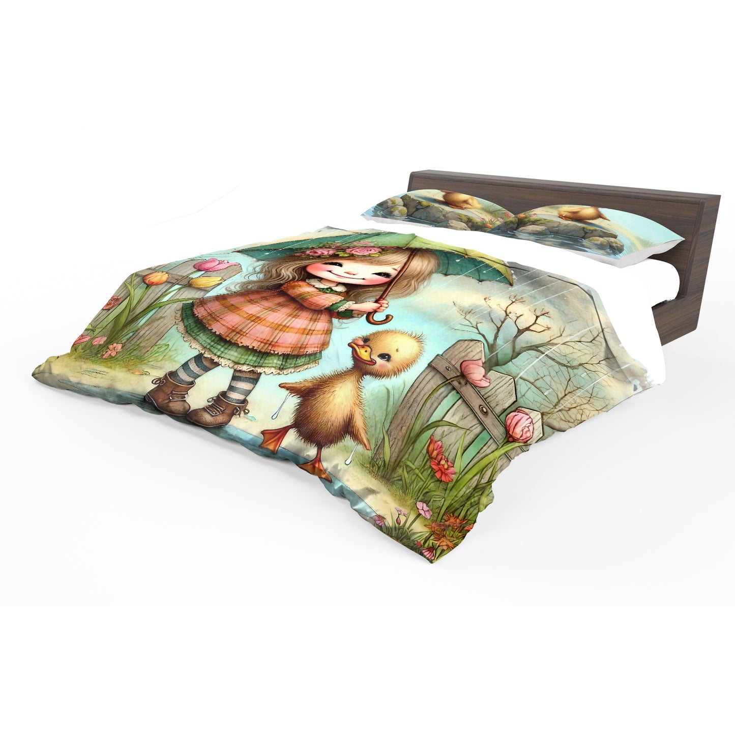 Walking in the Rain Kids Duvet Cover Set