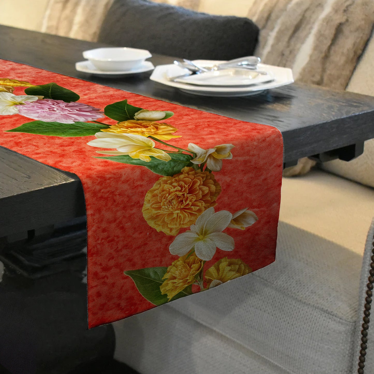 Warm Afternoon Flowers Table Runner