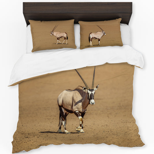 Warthog on a stroll Duvet Cover Set by Fanie Heymans