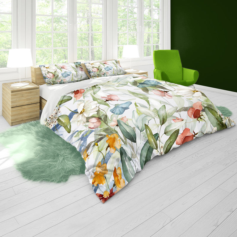 Water Painted Floral Vines Duvet Cover Set by Mark van Vuuren