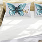 Water Painted Pastel Blue Yellow Butterflies Duvet Cover Set by Mark van Vuuren
