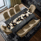 Water Painted Gold Trimmed Flower Table Runner  By Mark Van Vuuren