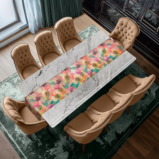 Water Painted Pansies Table Runner By Mark van Vuuren