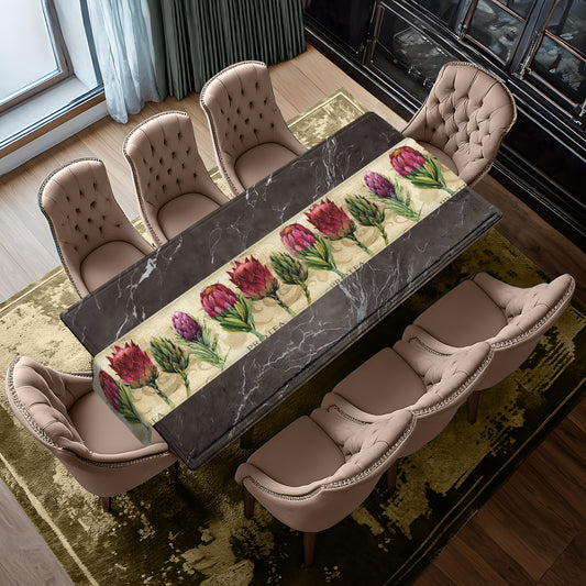 Water Painted Proteas Table Runner