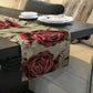 Water Painted Red Rose on Beige Table Runner By Mark van Vuuren