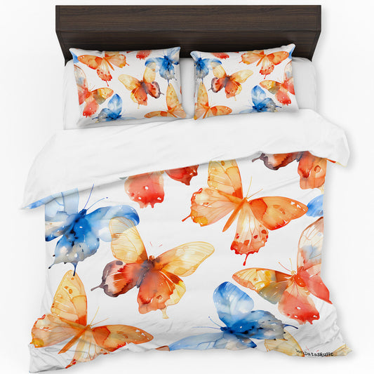 Watercolor Butterflies Duvet Cover Set by Wikus Schalkwyk