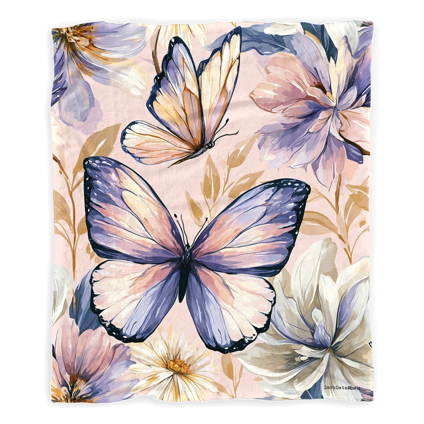 Watercolor Butterflies Baby Fleece Blanket by Wikus Schalkwyk