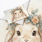 Watercolor Floral Bunny Cot Set