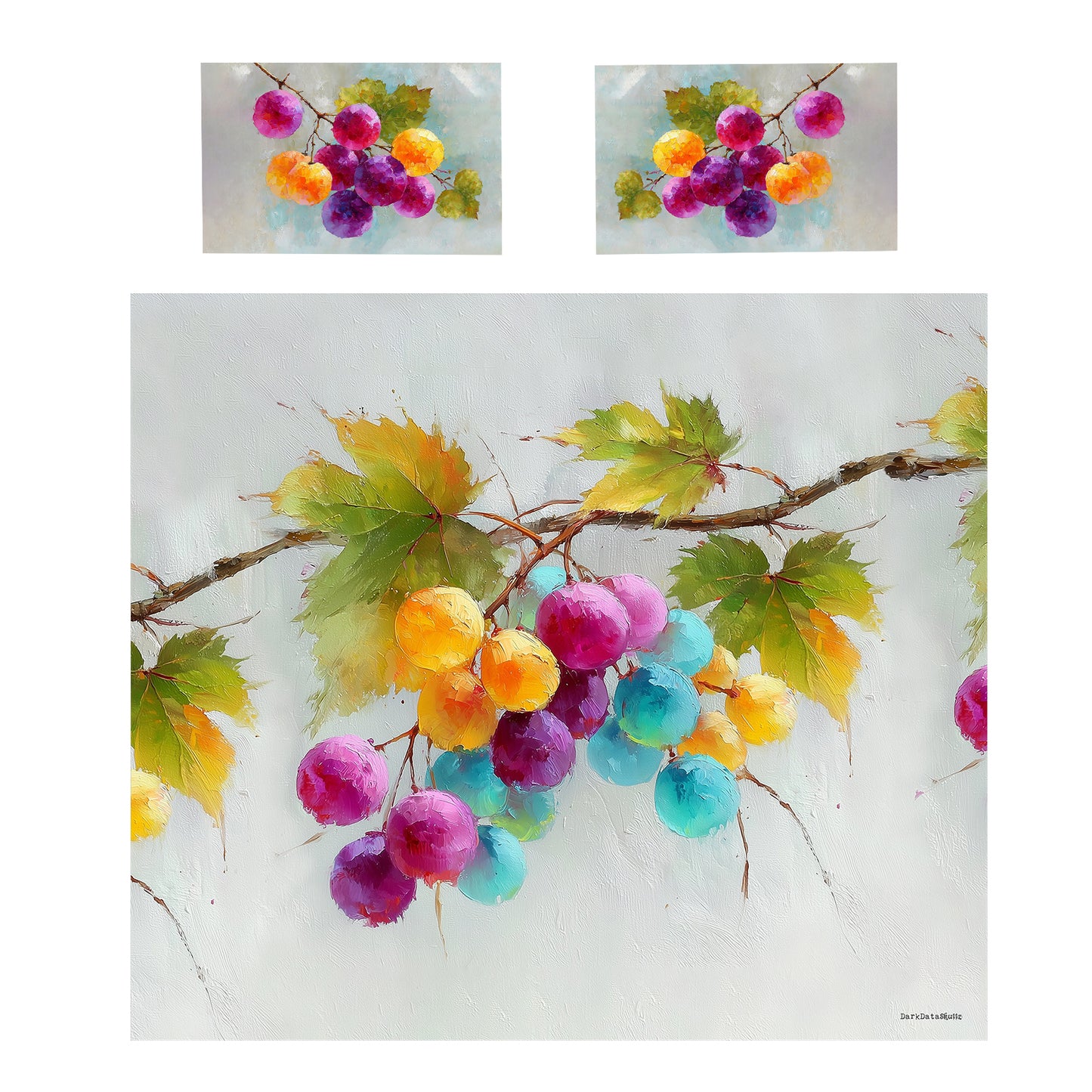 Watercolor Grapevine  Duvet Cover Set by Wikus Schalkwyk