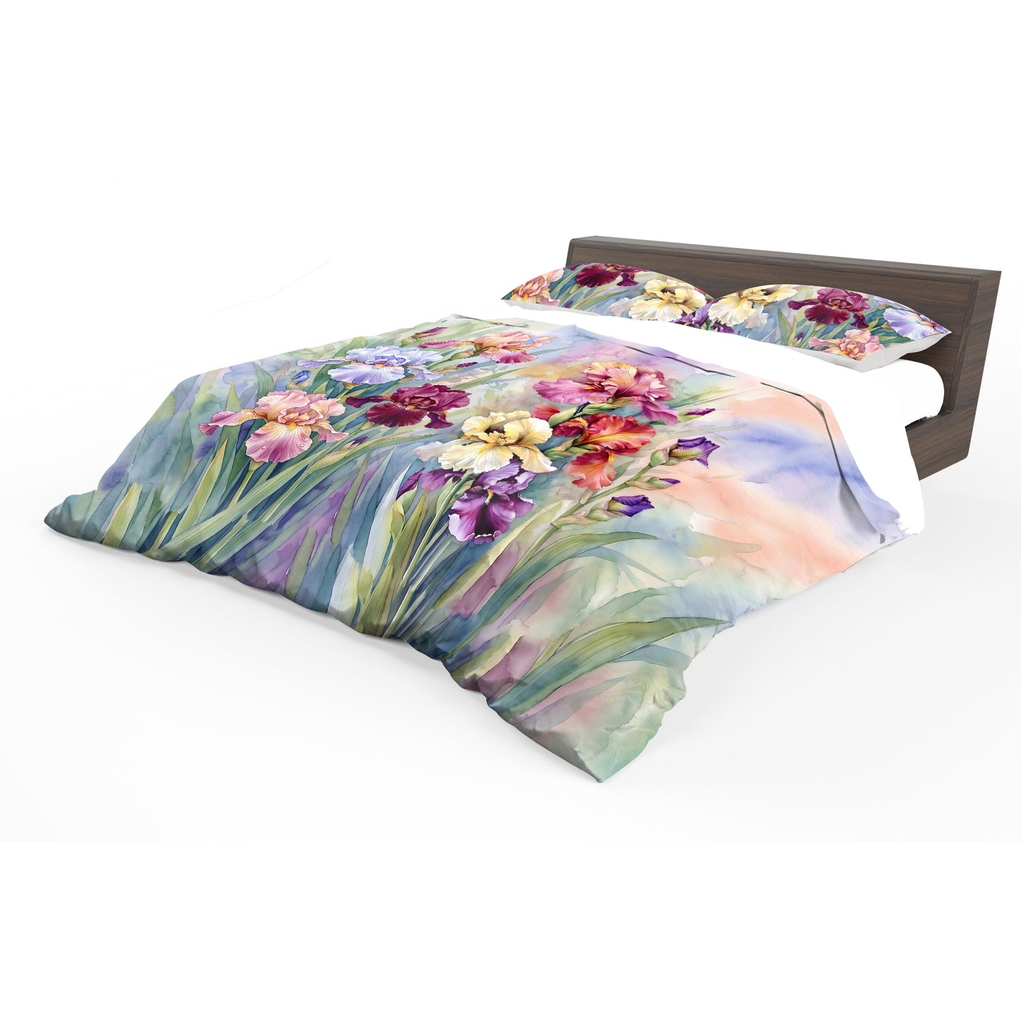 Watercolor Iris Meadow Duvet Cover Set