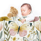 Watercolor Nursery Butterflies  Baby Fleece Blanket by Wikus Schalkwyk