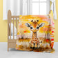 Watercolor Safari Giraffe Baby Fleece Blanket