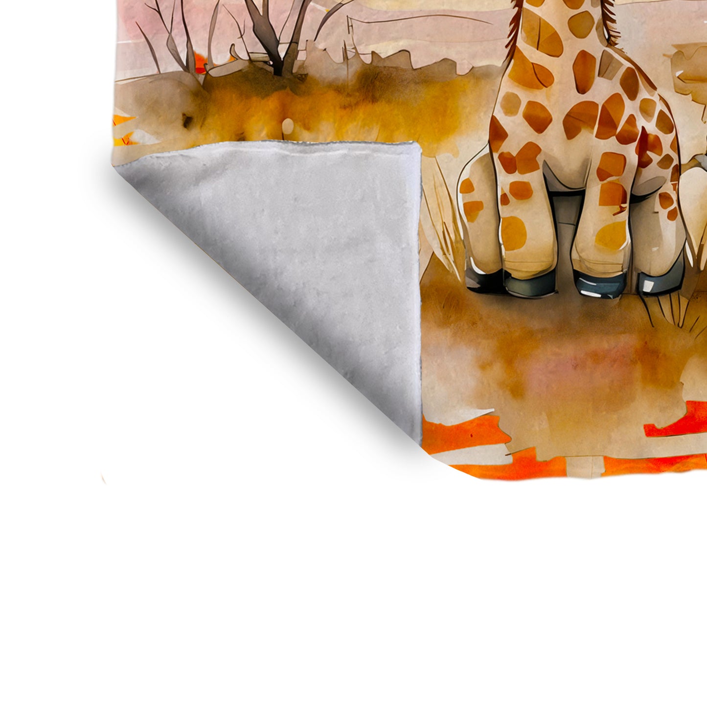 Watercolor Safari Giraffe Baby Fleece Blanket