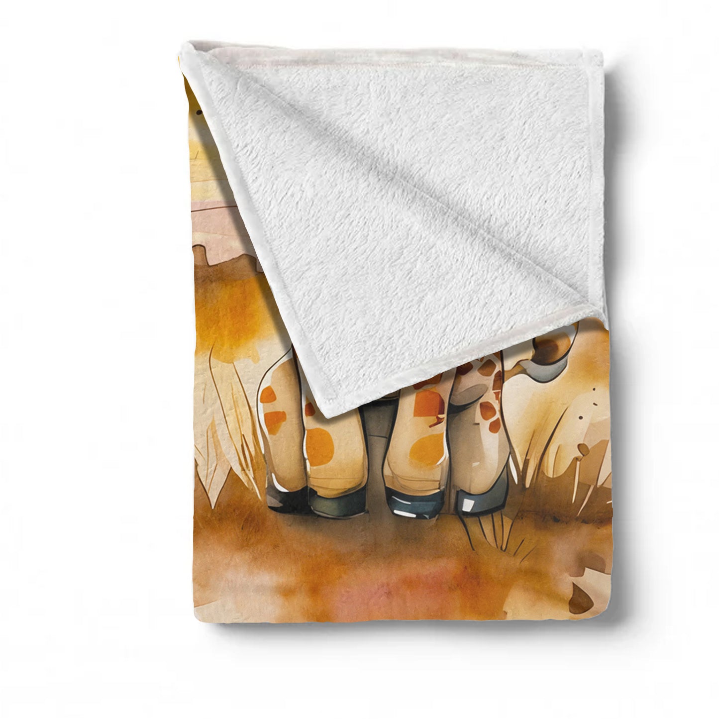 Watercolor Safari Giraffe Baby Fleece Blanket