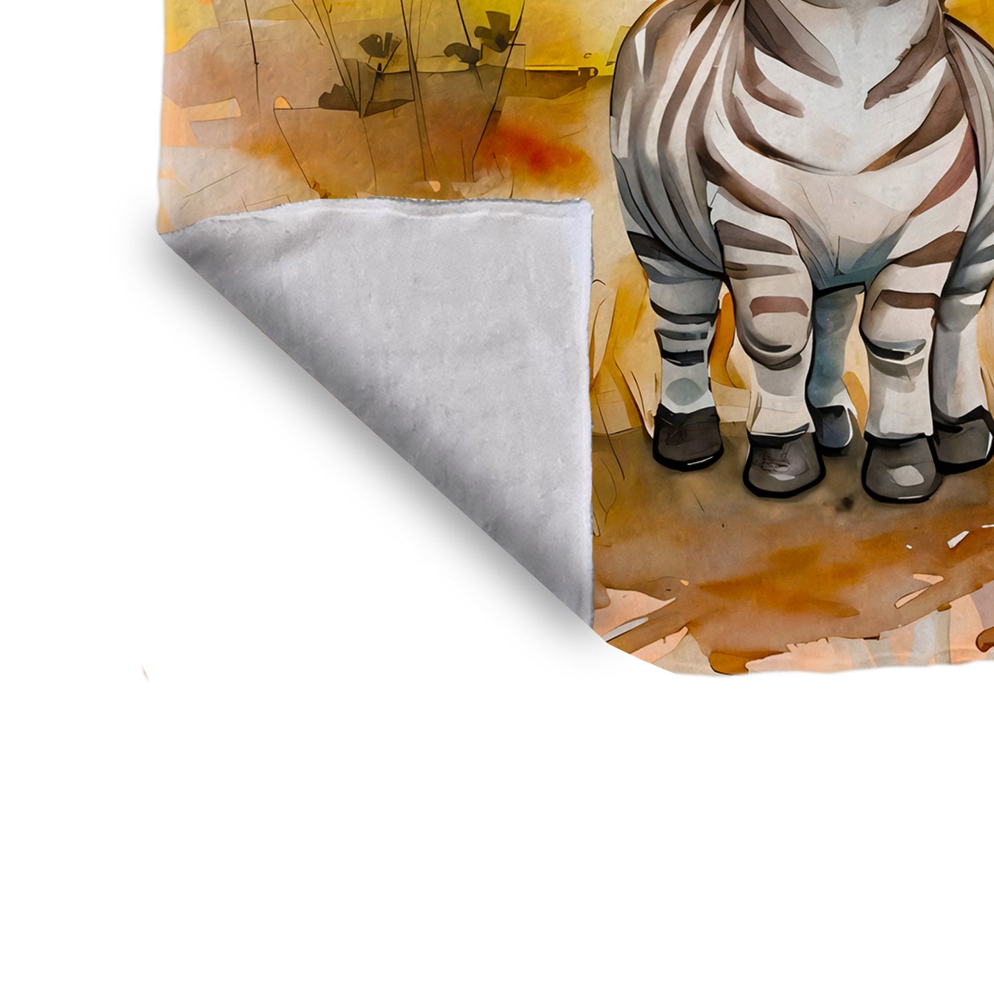 Watercolor Safari Zebra Baby Fleece Blanket