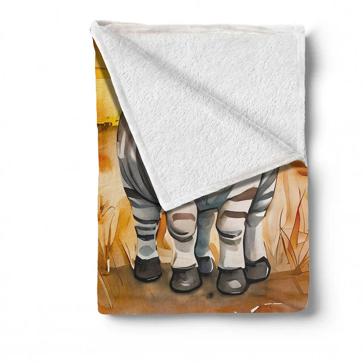 Watercolor Safari Zebra Baby Fleece Blanket