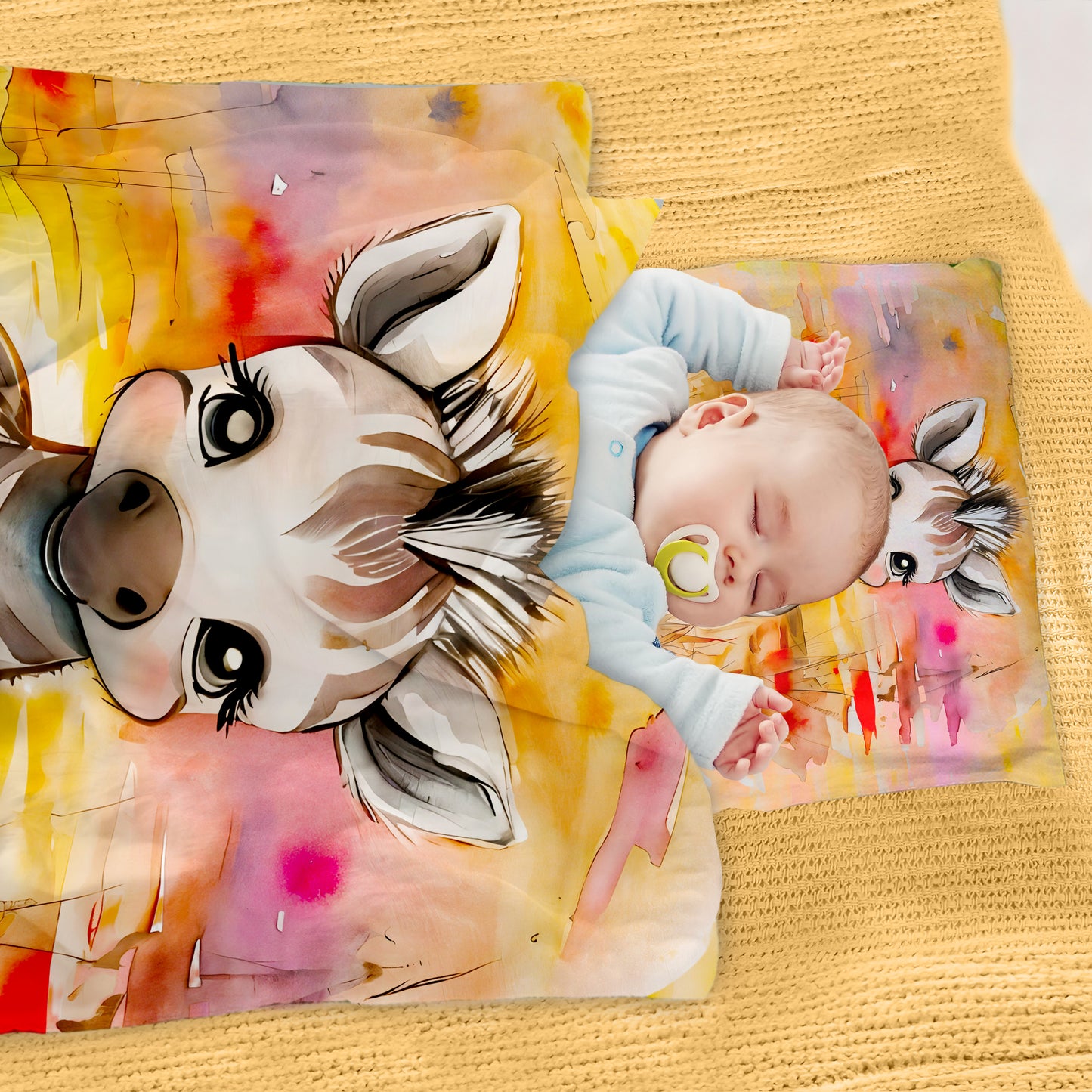Watercolor Safari Zebra Cot Set
