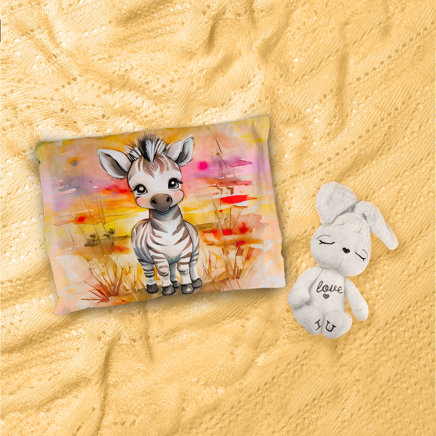 Watercolor Safari Zebra Cot Set