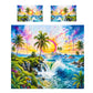 Watercolor Tropical Cascade Duvet Cover Set