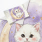 Watercolor White Kitten Cot Set