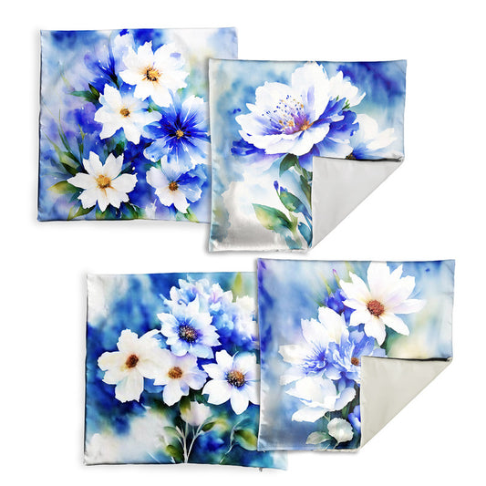 Watercolour White Flowers Luxury Scatter Covers Set of 4