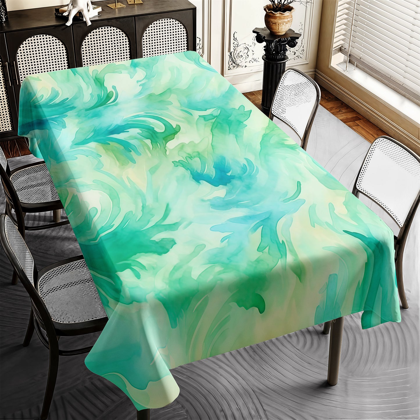 Watercolour Lime Rectangle Tablecloth