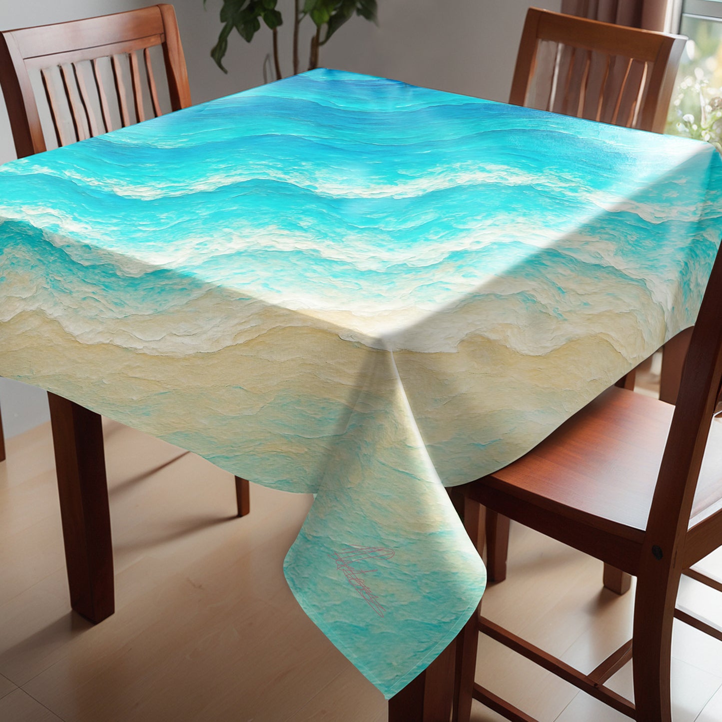 Watercolour Ocean Dream Square Tablecloth by Nathan Pieterse