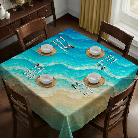 Watercolour Ocean Dream Square Tablecloth by Nathan Pieterse