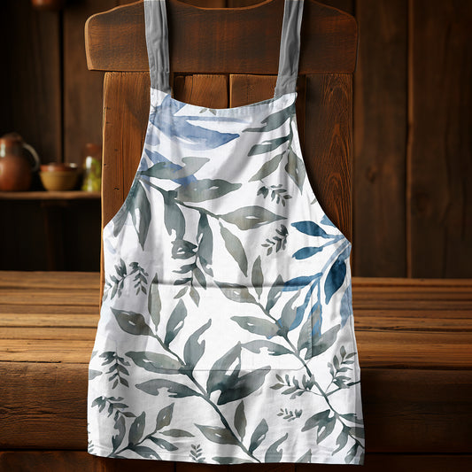 Watercolour Leaves Medium Length Apron By Mark Van Vuuren