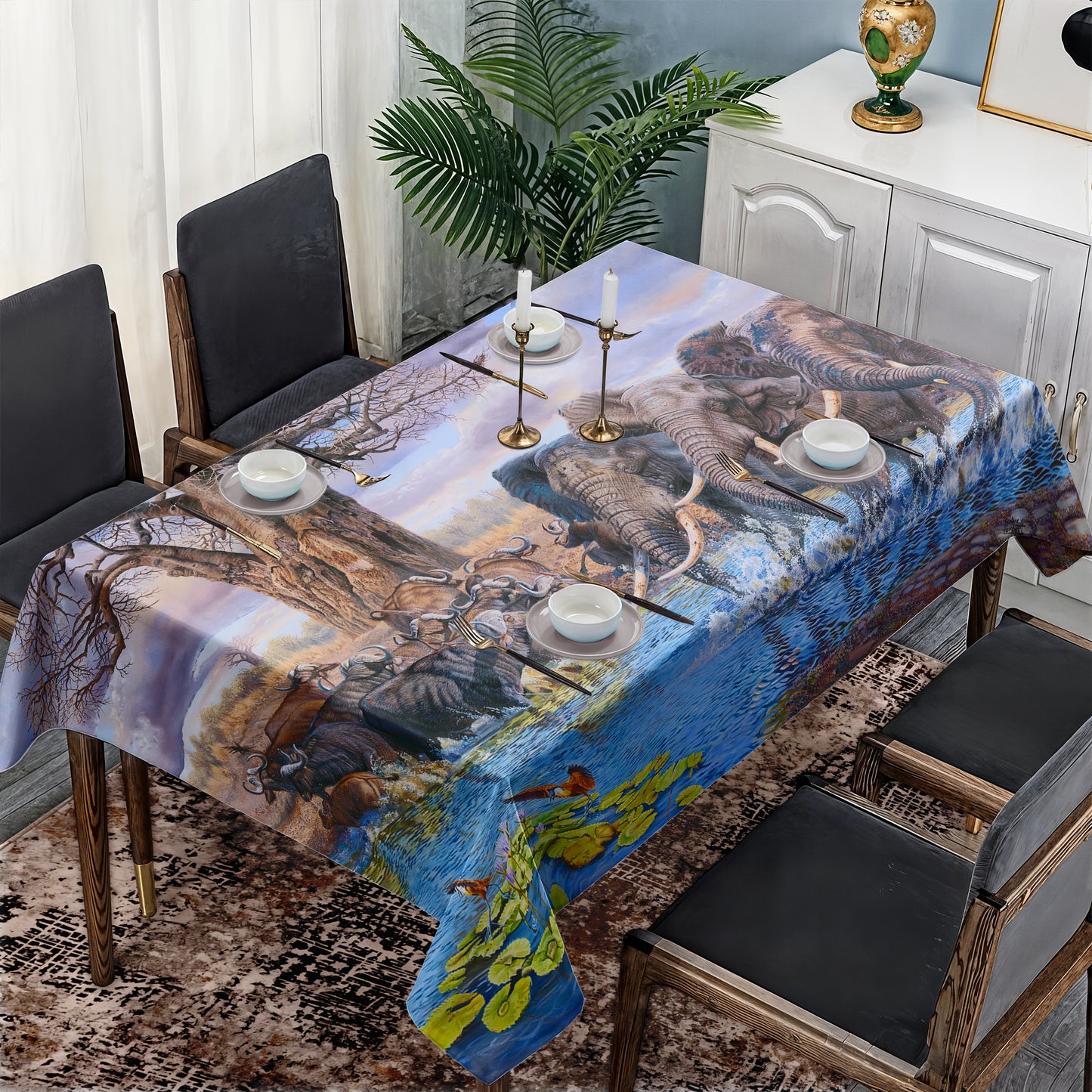 Waterhole By Delene Lambert Rectangle Tablecloth