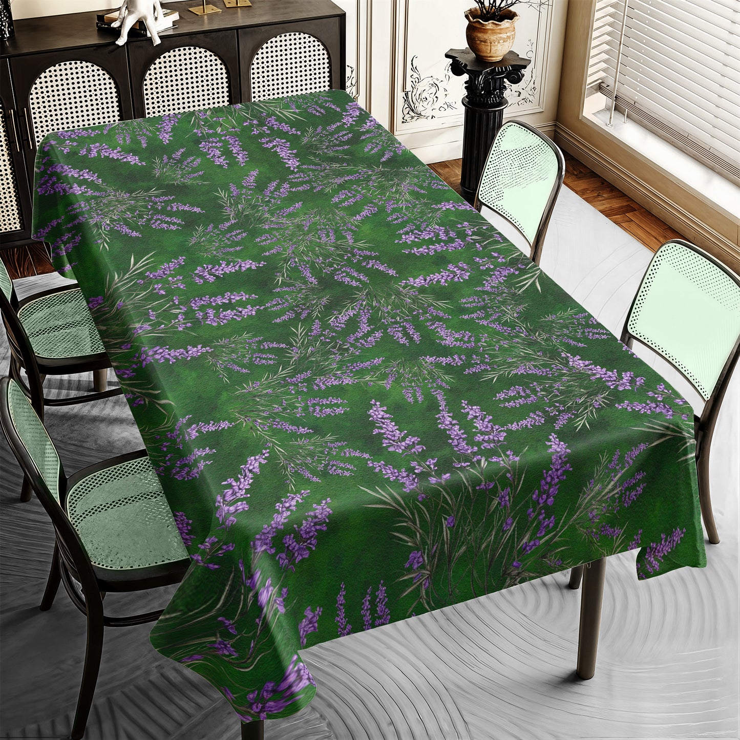 Waterpainted Lavender Field Rectangle Tablecloth by Mark Van Vuuren