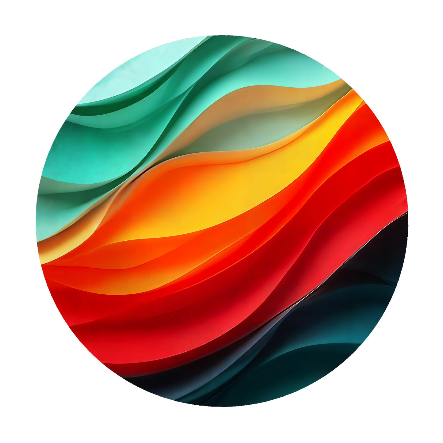 Waves Of Color Round Tablecloth