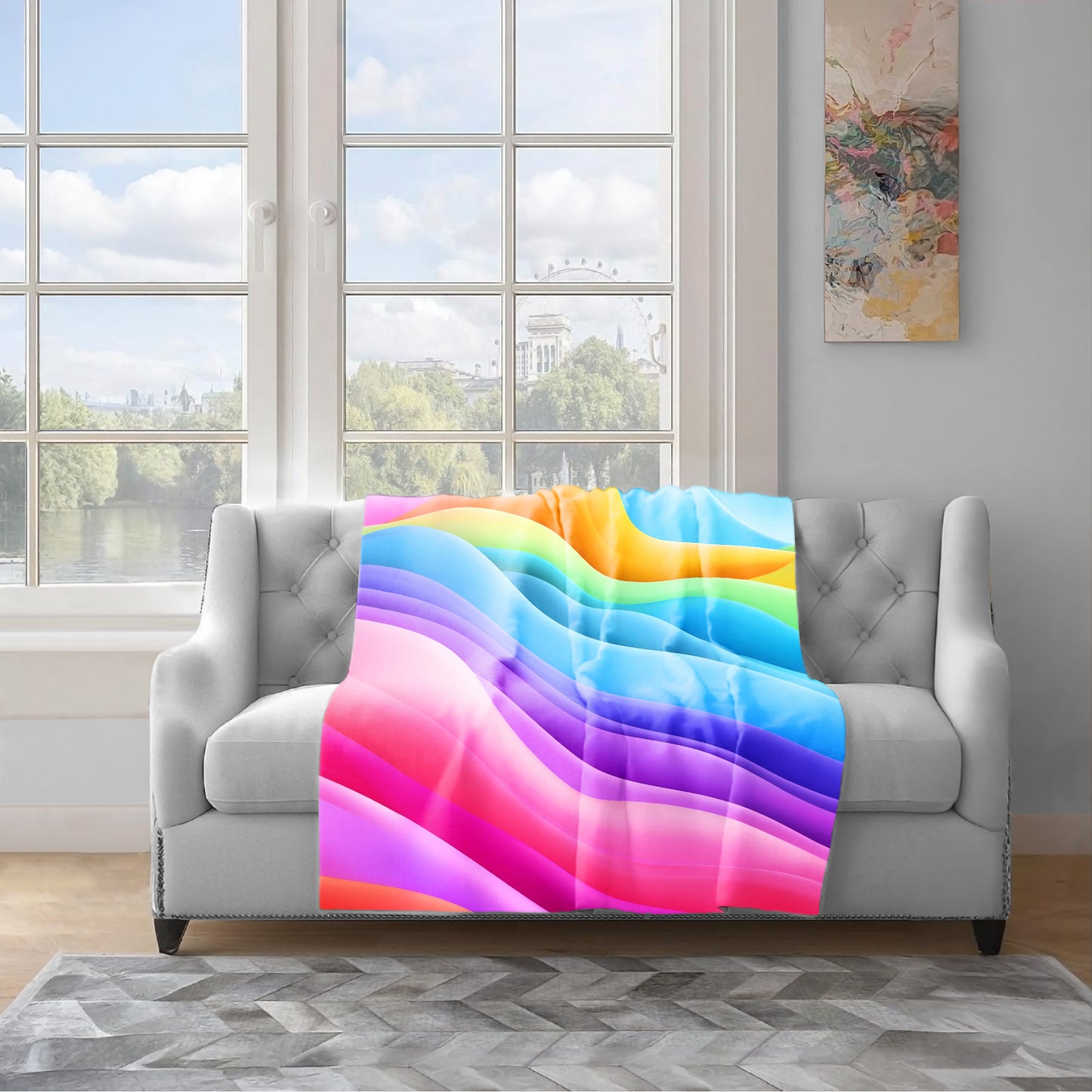 Waves of Colour Light Weight Fleece Blanket
