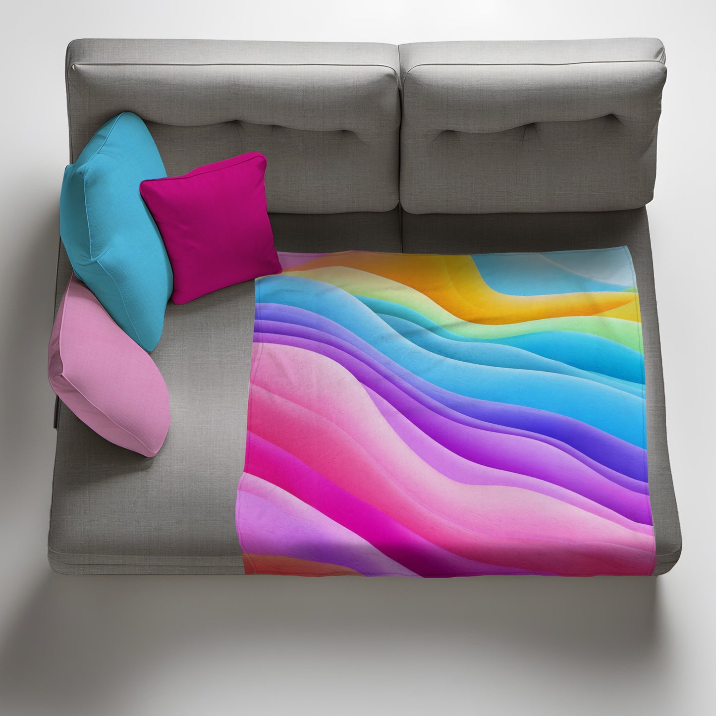 Waves of Colour Light Weight Fleece Blanket