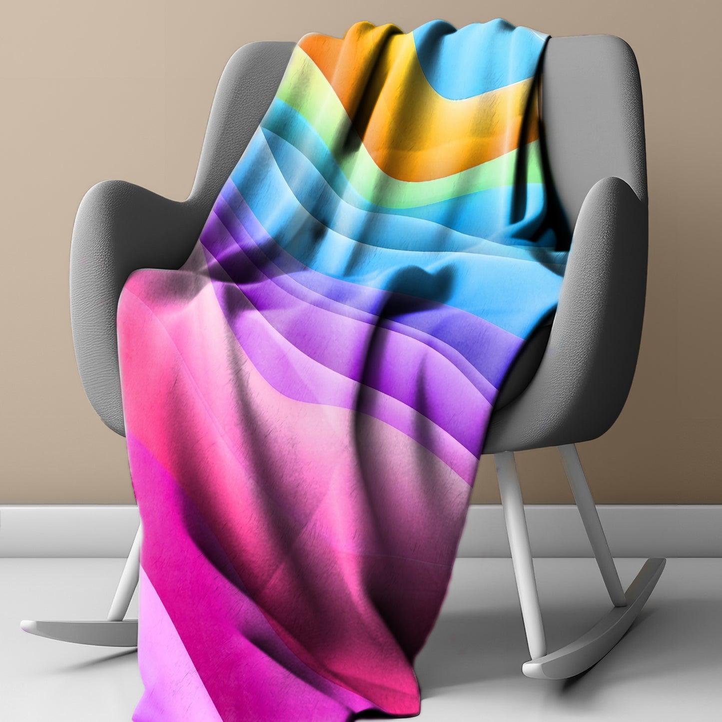 Waves of Colour Light Weight Fleece Blanket
